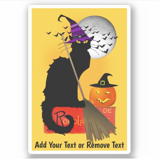 Le Chat Noir Halloween Heks Sticker (Voorkant)