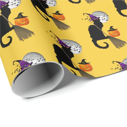 Le Chat Noir Halloween Witch Cadeaupapier (Rol Hoek)