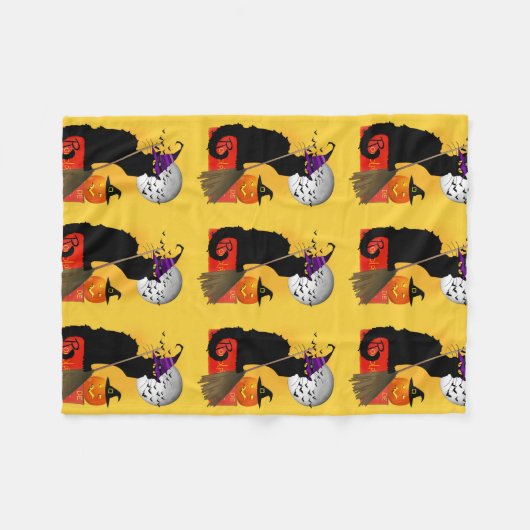 Le Chat Noir - Halloween Witch Cat Fleece Deken (Voorkant (Horizontaal))