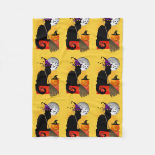 Le Chat Noir - Halloween Witch Cat Fleece Deken