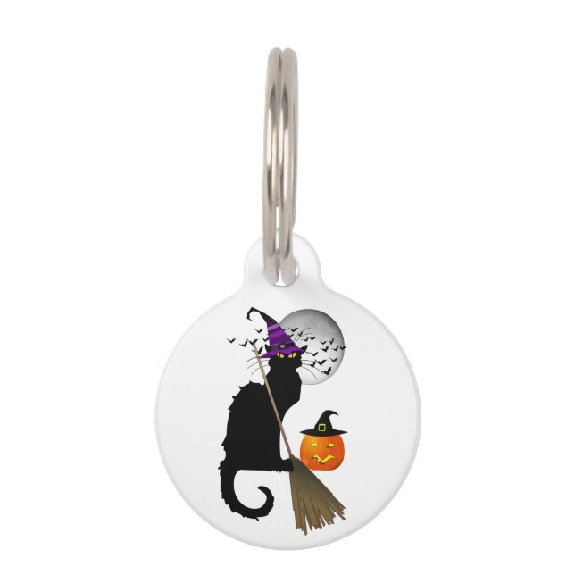 Le Chat Noir - Halloween Witch Cat Huisdierpenning (Voorkant)