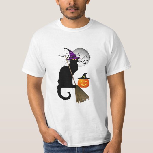 Le Chat Noir - Halloween Witch Cat T-shirt (Voorkant)