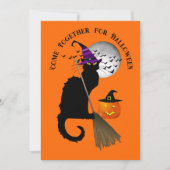 Le Chat Noir Halloween Witch Kaart (Voorkant)