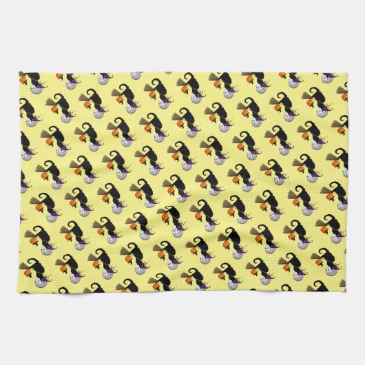 Le Chat Noir Halloween Witch Theedoek (Horizontaal)