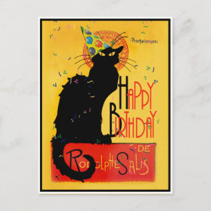 Le Chat Noir - Happy Birthday Greetings Briefkaart