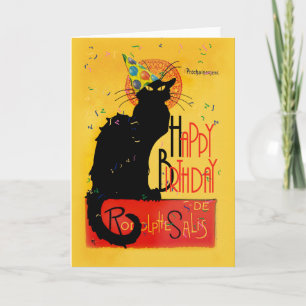 Le Chat Noir - Happy Birthday Greetings Kaart