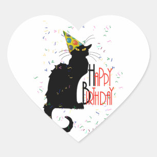 Le Chat Noir - HAPPY BIRTHDAY! Hart Sticker