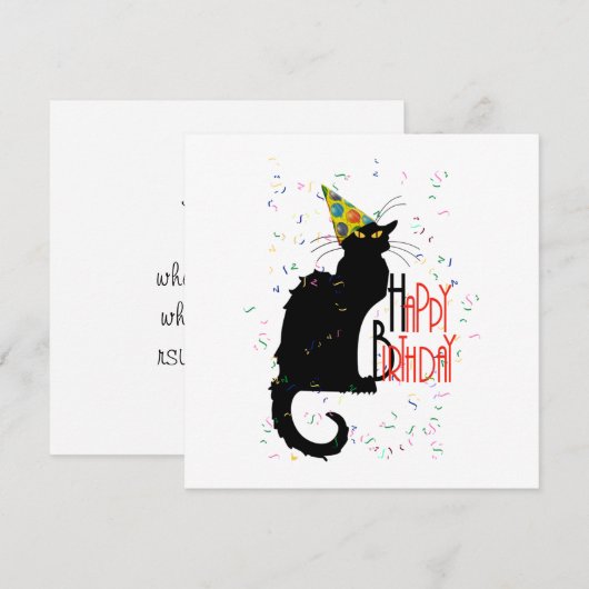Le Chat Noir - HAPPY BIRTHDAY! Kaart (Voorkant / Achterkant)
