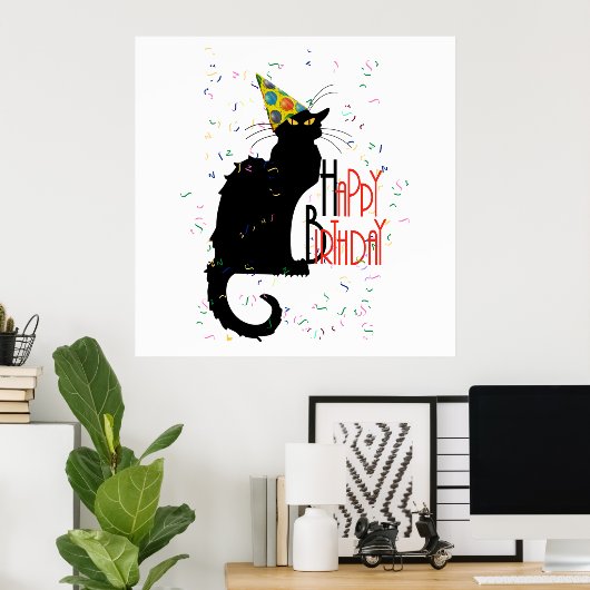 Le Chat Noir - HAPPY BIRTHDAY! Poster (Thuiskantoor)