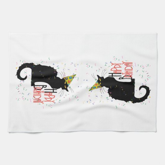 Le Chat Noir - HAPPY BIRTHDAY! Theedoek (Horizontaal)