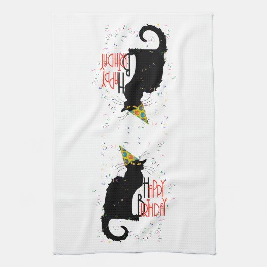 Le Chat Noir - HAPPY BIRTHDAY! Theedoek (Verticaal)