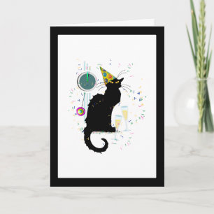 Le Chat Noir Happy New Year Party Feestdagen Kaart