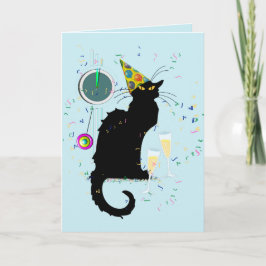 Le Chat Noir Happy New Year Party Feestdagen Kaart