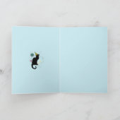 Le Chat Noir Happy New Year Party Feestdagen Kaart (Binnen)