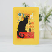 Le Chat Noir Happy New Year Party Kaart (Staand voorkant)