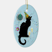 Le Chat Noir Happy New Year Party Keramisch Ornament (Rechts)