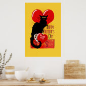 Le Chat Noir - Happy Valentine's Day Poster (Keuken)