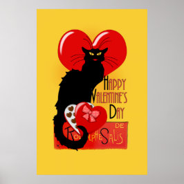 Le Chat Noir - Happy Valentine's Day Poster
