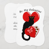 Le Chat Noir Hart Snoep Valentijnsdag Kaart (Voorkant / Achterkant)