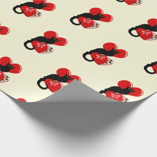 Le Chat Noir Hart Snoepgoed Valentijnsdag Cadeaupapier (Hoek)