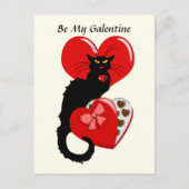 Le Chat Noir Hart Snoepjes Valentijnsdag Briefkaart (Voorkant)