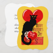 Le Chat Noir Hart Snoepjes Valentijnsdag Kaart (Voorkant / Achterkant)