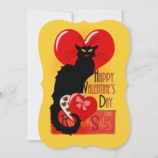 Le Chat Noir Hart Snoepjes Valentijnsdag Kaart (Voorkant)