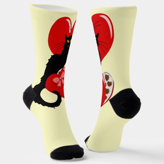 Le Chat Noir Hart Snoepjes Valentijnsdag Sokken (Gebogen)
