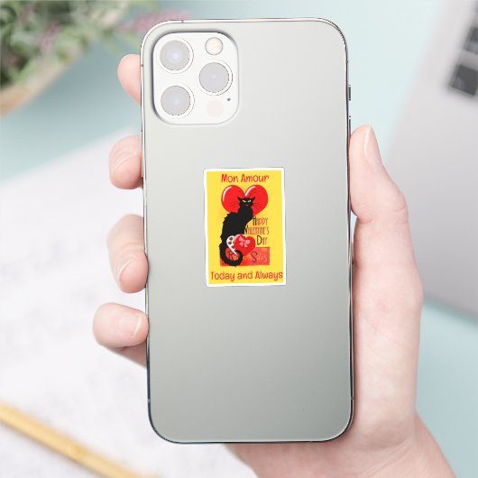 Le Chat Noir Hart Snoepjes Valentijnsdag Sticker (Telefoon)