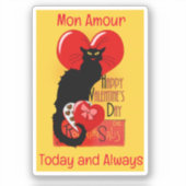 Le Chat Noir Hart Snoepjes Valentijnsdag Sticker (Voorkant)