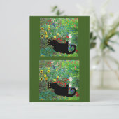 Le Chat Noir in de tuin van Klimt, Bedankkaart (Staand voorkant)