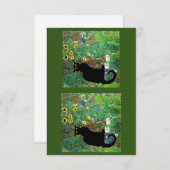 Le Chat Noir in de tuin van Klimt, Bedankkaart (Voorkant / Achterkant)