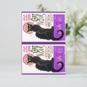 Le Chat Noir in het Paarse, Cat Art, Art Parodie, Bedankkaart (Staand voorkant)