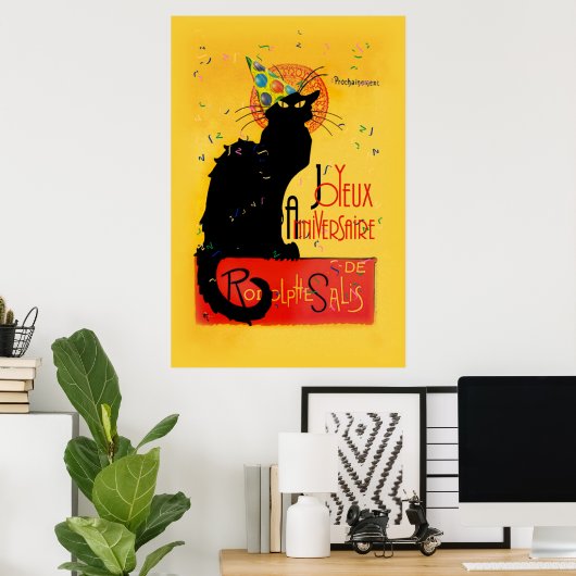 Le Chat Noir - Joyeux Anniversaire Poster (Thuiskantoor)