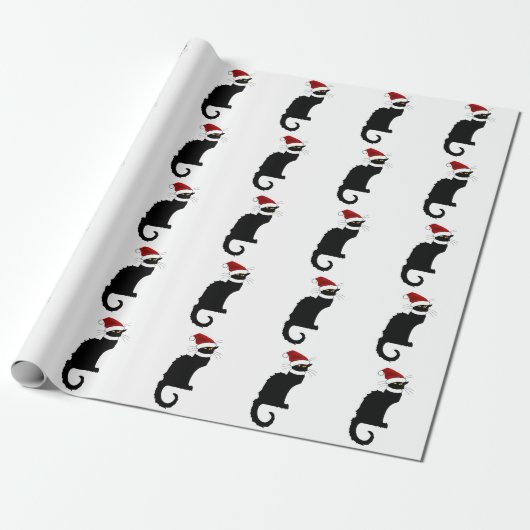 Le Chat Noir Kerstman Hoed Kerstmis Cadeaupapier (Uitgerold)