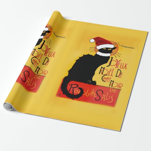 Le Chat Noir Kerstman Hoed Kerstmis Cadeaupapier (Uitgerold)
