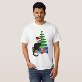 Le Chat Noir Kerstman Hoed Kerstmis T-shirt (Voorkant volledig)