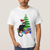 Le Chat Noir Kerstman Hoed Kerstmis T-shirt (Voorkant)