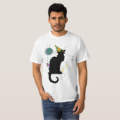 Le Chat Noir Kerstman Hoed Kerstmis T-shirt (Voorkant volledig)