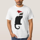 Le Chat Noir Kerstman Hoed Kerstmis T-shirt (Voorkant)