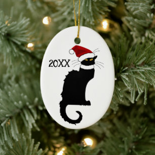 Le Chat Noir Kerstman Kerstmis Keramisch Ornament