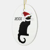 Le Chat Noir Kerstman Kerstmis Keramisch Ornament (Links)