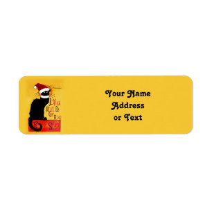 Le Chat Noir Kerstmuts Kerstmis Etiket