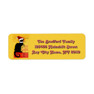 Le Chat Noir Kerstmuts Kerstmis Etiket
