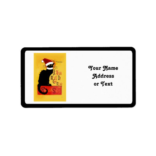 Le Chat Noir Kerstmuts Kerstmis Etiket (Voorkant)