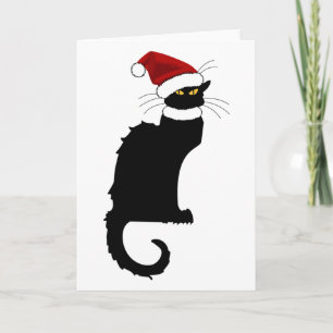 Le Chat Noir Kerstmuts Kerstmis Feestdagen Kaart