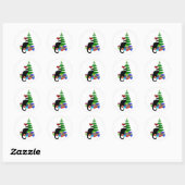 Le Chat Noir Kerstmuts Kerstmis Ronde Sticker (Vel)