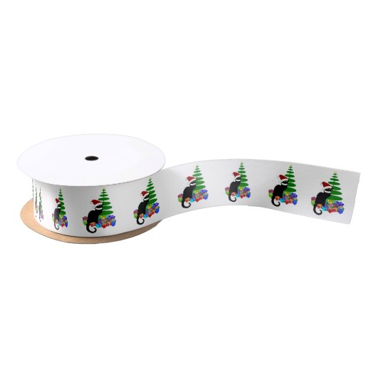 Le Chat Noir Kerstmuts Kerstmis Satijnen Lint (Spoel)