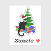 Le Chat Noir Kerstmuts Kerstmis Sticker (Vel)