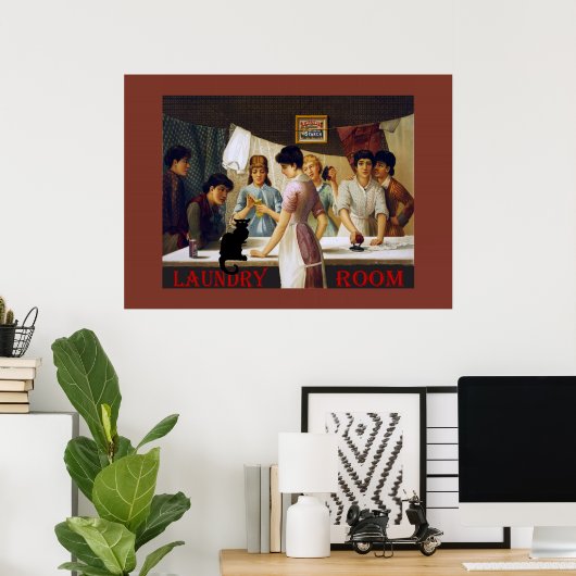 Le Chat Noir Laundry Room Poster (Thuiskantoor)